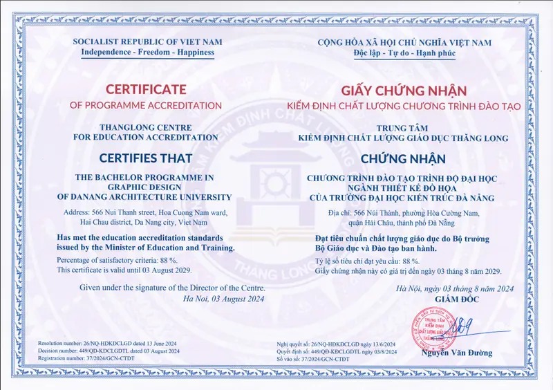 Chứng nhận kiểm định chương trình Thiết kế đồ họa
